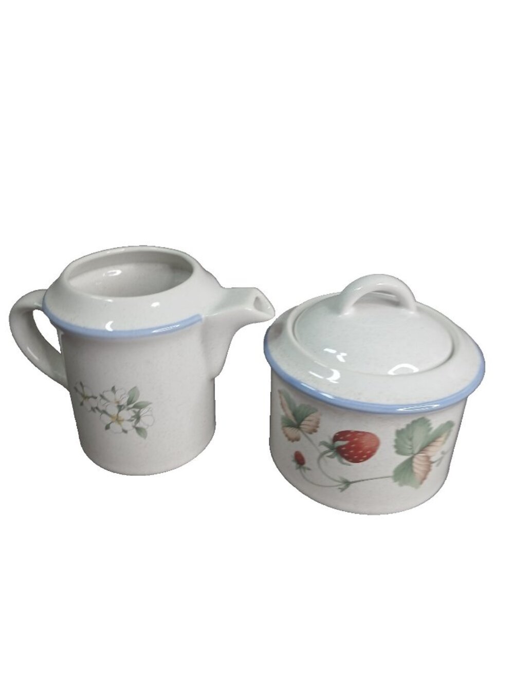 Savoir Vivre Luscious Lidded Sugar Bowl and Creamer Vintage 1991 Stoneware